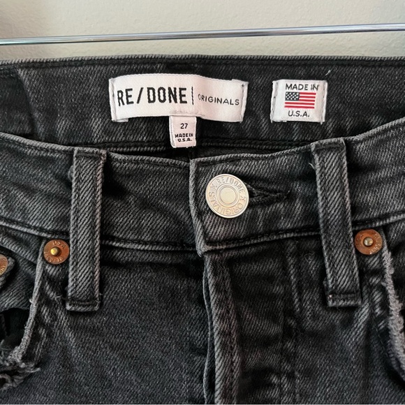 Re/Done Black Frayed Hem Denim, Sz 27 - Picture 3 of 10